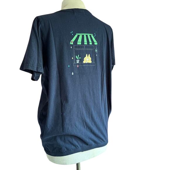 Womens Shirt Size Large Cute Colorful Anime Style Cat Raindrops Animated Fun - Picture 5 of 8